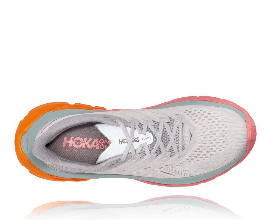 Hoka One One Mens Running Shoes - Clifton Edge - White - MQLH83167